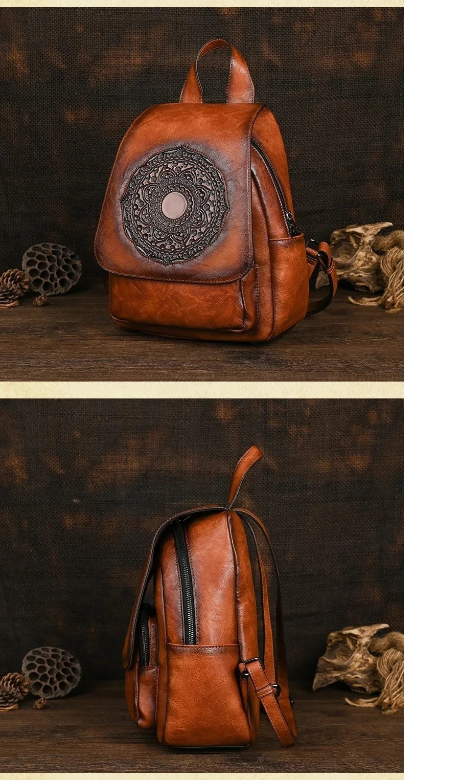 Mochila Geométrica Laura Vintage – Design Elegante de Alta Qualidade