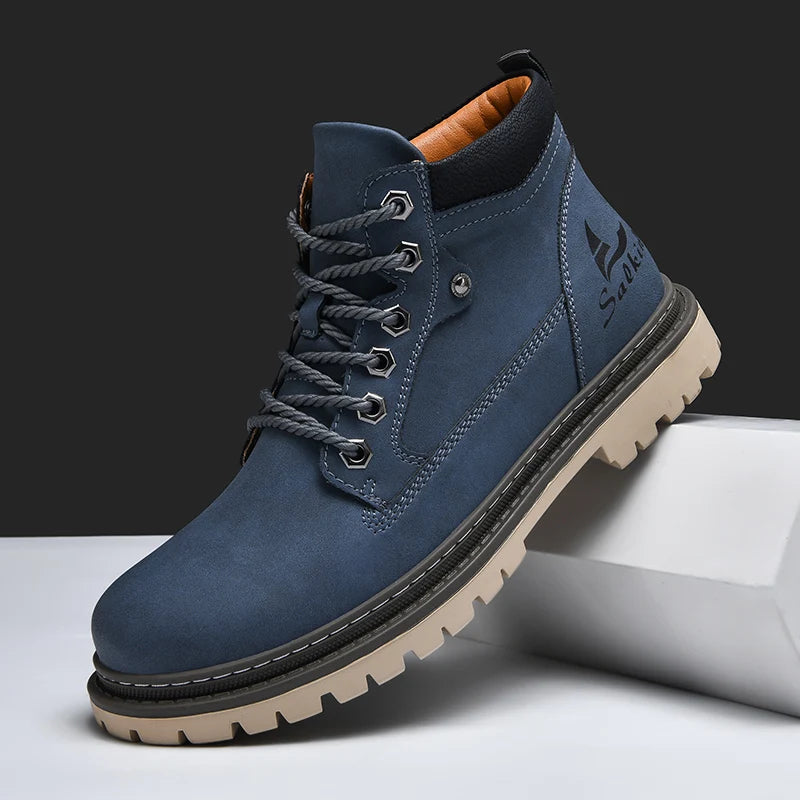 Lusitanna Cesar Boot - Bota Masculina Retro em Couro Split Leather