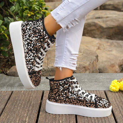 Glitter Bianca - Super Comfortable Boot Sneakers