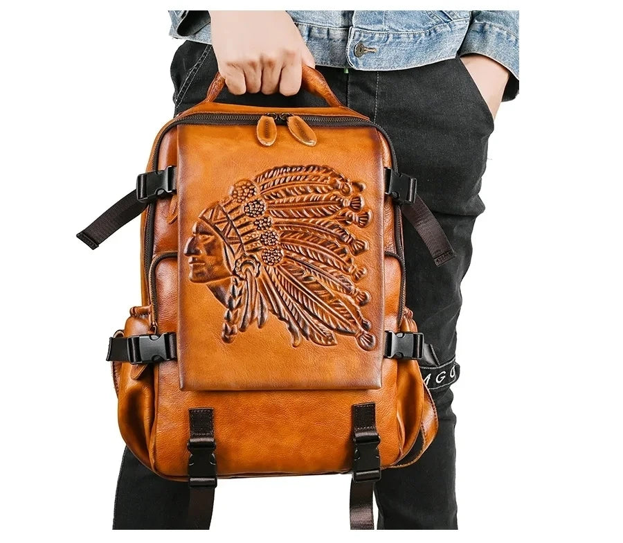 Mochila Premium Aurora Vintage – Em Couro Genuíno de Alta Qualidade