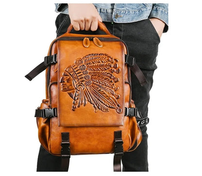 Mochila Premium Aurora Vintage – Em Couro Genuíno de Alta Qualidade