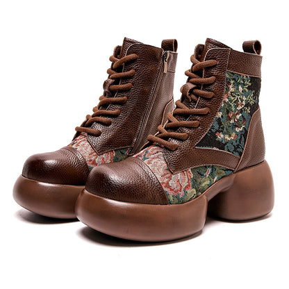 Women's Genuine Leather High Platform Boots