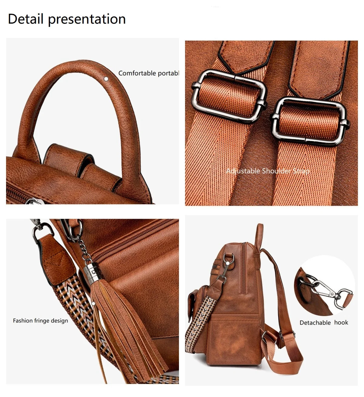 "Duo Fringe" Backpack – Style & Versatility for Travel and Everyday