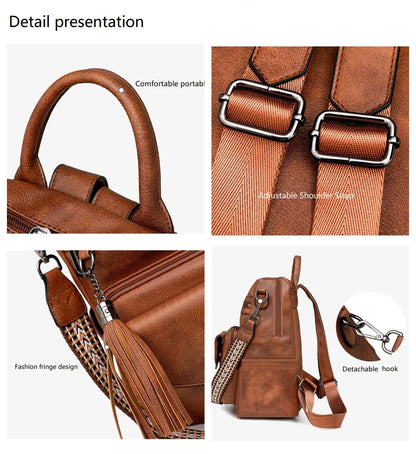 "Duo Fringe" Backpack – Style & Versatility for Travel and Everyday