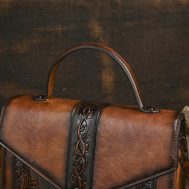 Mala Square Elisa Vintage – Design Floral de Alta Qualidade