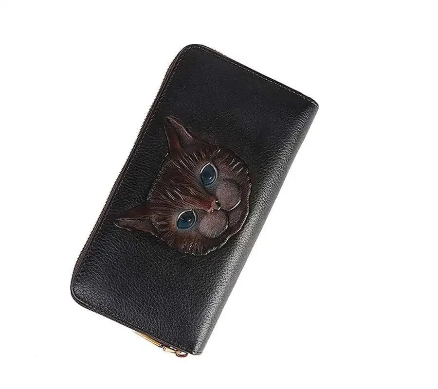 Carteira Gato Luna Vintage – Em Couro Genuíno Premium