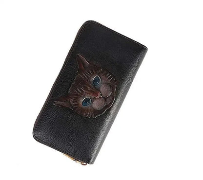 Carteira Gato Luna Vintage – Em Couro Genuíno Premium