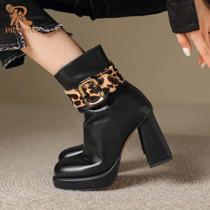 Bottes élégantes en cuir véritable Grace Daux