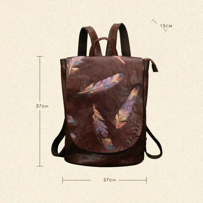 Mochila Pluma Vintage – Em Couro Genuíno Premium