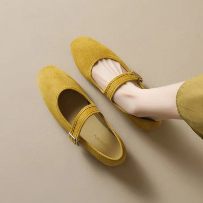 Edana San - Comfortable Flat Shoe (In Suede Leather)