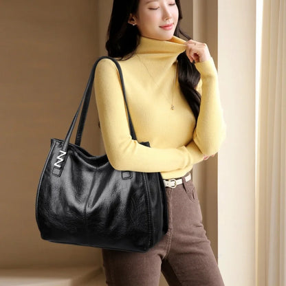 Bolsa Feminina Grande de Couro PU Macio Luxo Elegante