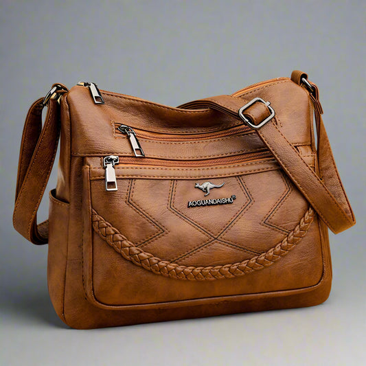 Bolsa “Vera Soft” – Mala Feminina com Multibolsos em Couro Vegano Luxuoso