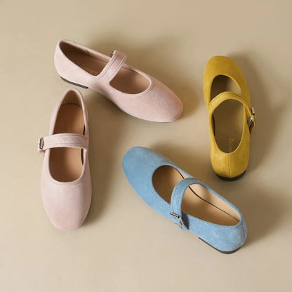 Edana San - Comfortable Flat Shoe (In Suede Leather)