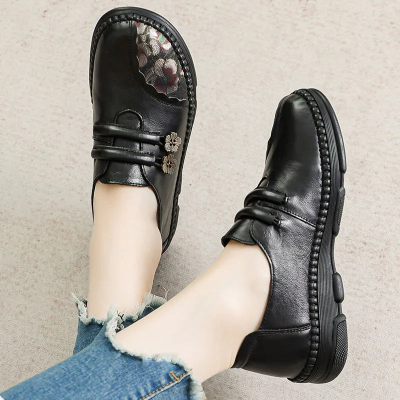 GKTINOO Women's Genuine Leather Comfortable Casual Loafers