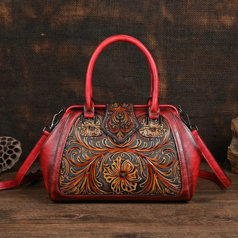 Mala Tote Amélia Vintage – Acabamento Floral de Alta Qualidade