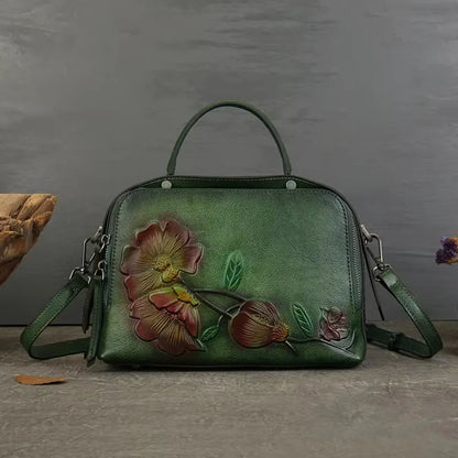 Bolsa Verona Vintage – Couro Genuíno com Relevo Artesanal