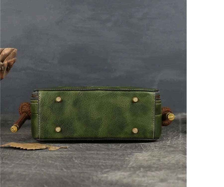 Mala Shell Oriental Mei Vintage – Em Couro Genuíno Premium