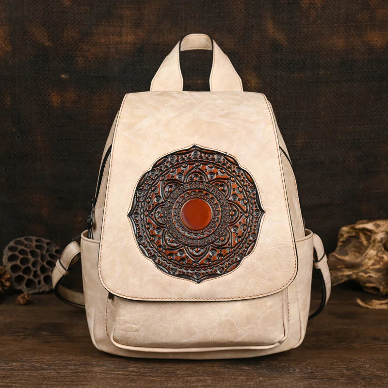 Mochila Geométrica Laura Vintage – Design Elegante de Alta Qualidade