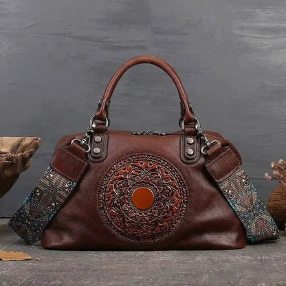 Mala Boston Serena Vintage – Em Couro Genuíno Premium