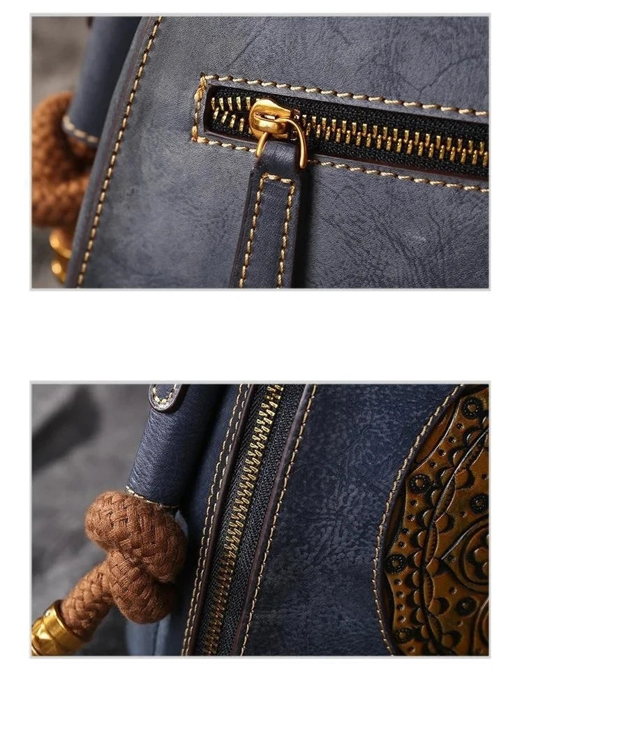 Mala Shell Oriental Mei Vintage – Em Couro Genuíno Premium