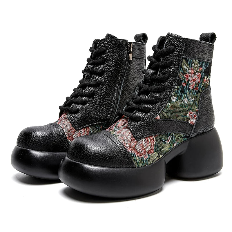 Women's Genuine Leather High Platform Boots