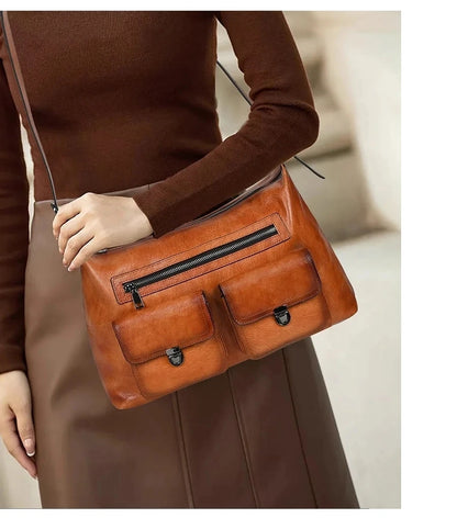 Mala Alba Vintage – Em Couro Genuíno Pintado à Mão