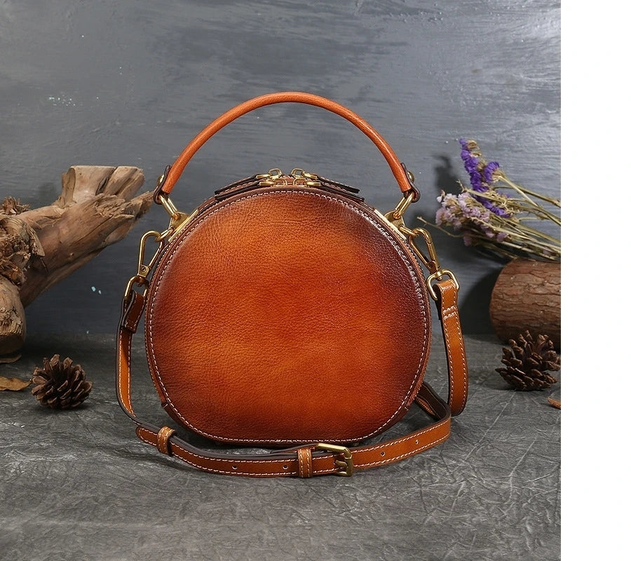 Mala Luna Floral Vintage – Em Couro Genuíno Premium