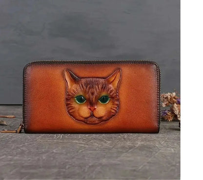 Carteira Gato Luna Vintage – Em Couro Genuíno Premium