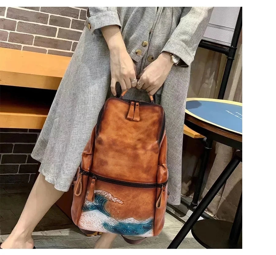 Mochila Everest Vintage – Em Couro Genuíno Artesanal