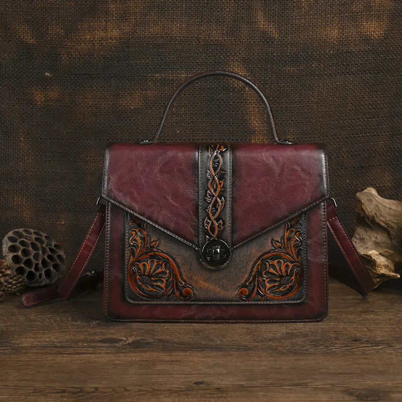 Mala Square Elisa Vintage – Design Floral de Alta Qualidade