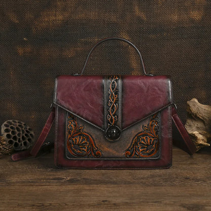 Mala Square Elisa Vintage – Design Floral de Alta Qualidade