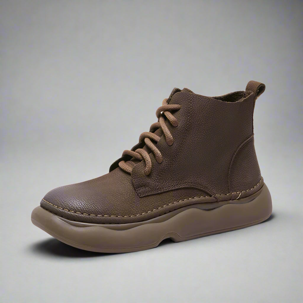 Women's Genuine Thick Sole Wide Toe Boot