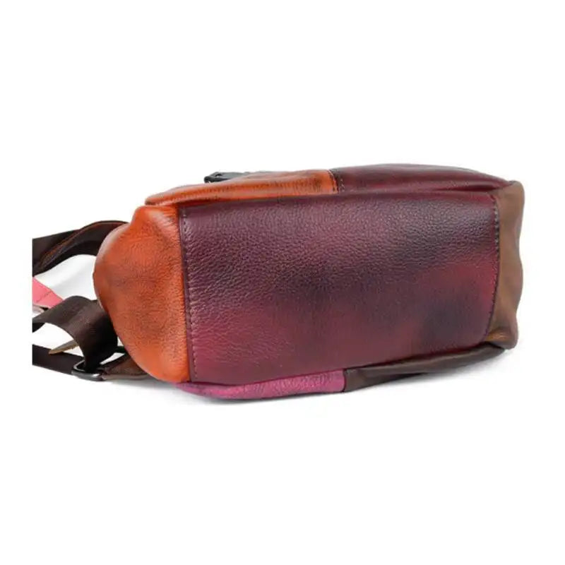 Mochila Patchwork Diana Vintage – Em Couro Genuíno Premium
