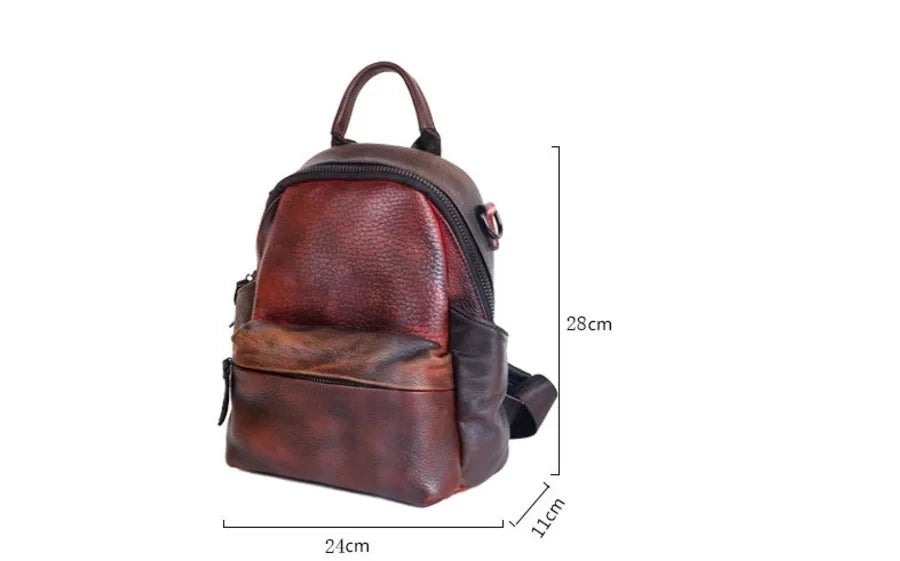 Mochila Patchwork Diana Vintage – Em Couro Genuíno Premium