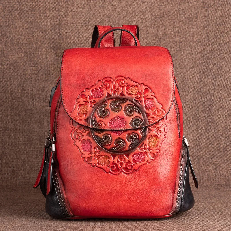 Mochila Hanami Vintage – Em Couro Genuíno Artesanal