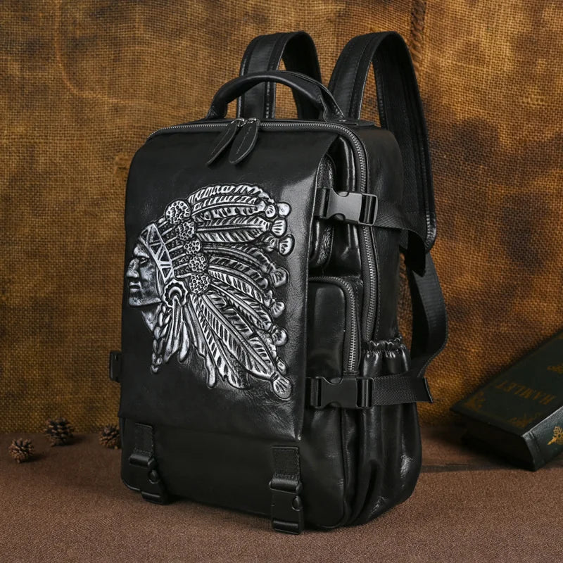 Mochila Premium Aurora Vintage – Em Couro Genuíno de Alta Qualidade