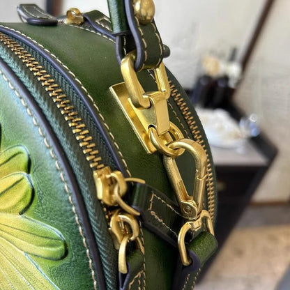 Mala Luna Floral Vintage – Em Couro Genuíno Premium