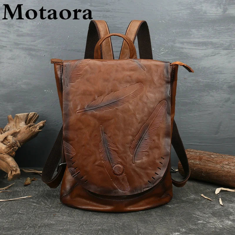 Mochila Pluma Vintage – Em Couro Genuíno Premium
