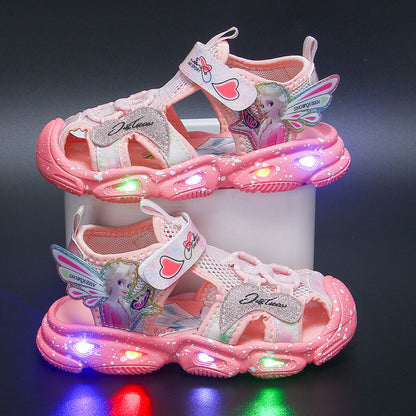 Girl's Sandals with Elsa Lights