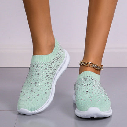 Tênis Feminino Slip On Com Cristais Tênis Feminino Slip On Com Cristais CompreBemFacil.com Verde 35 